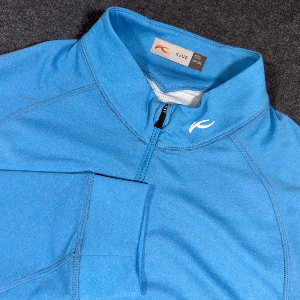 KJUS Half Zip Pullover Mens 3XL Blue Keano Long Sleeve Golf Athletic Performance